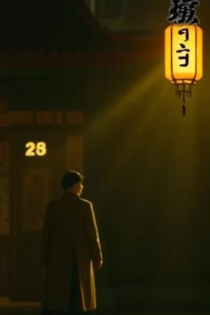 电影《雾中少年》竖版海报，晨雾中的自行车背影